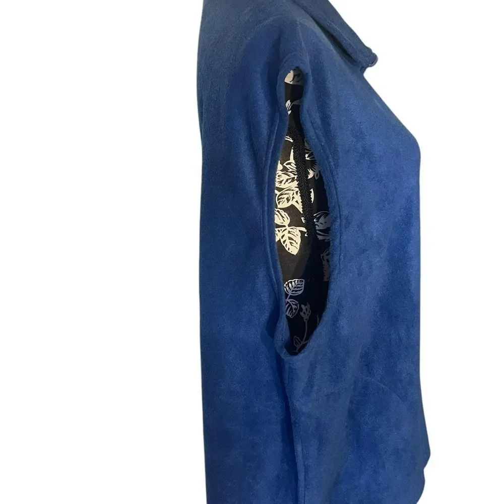 Vintage Authentic Team USA Olympic Committee Full Zip Blue Fleece Vest Size XXL